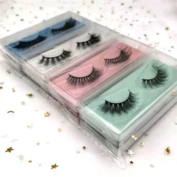 Custom Eyelash Packaging Vegan False Human Hair Eyelashes Manufacturers Private Label Faux Mink Silk Lashes Vendor