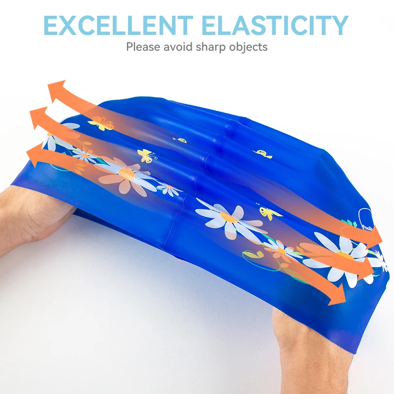 Eco-friendly Silicon Bathing Caps Adults Kids Customized Logo Swimming Hat Silicone Latex Free Flat Swim Cap