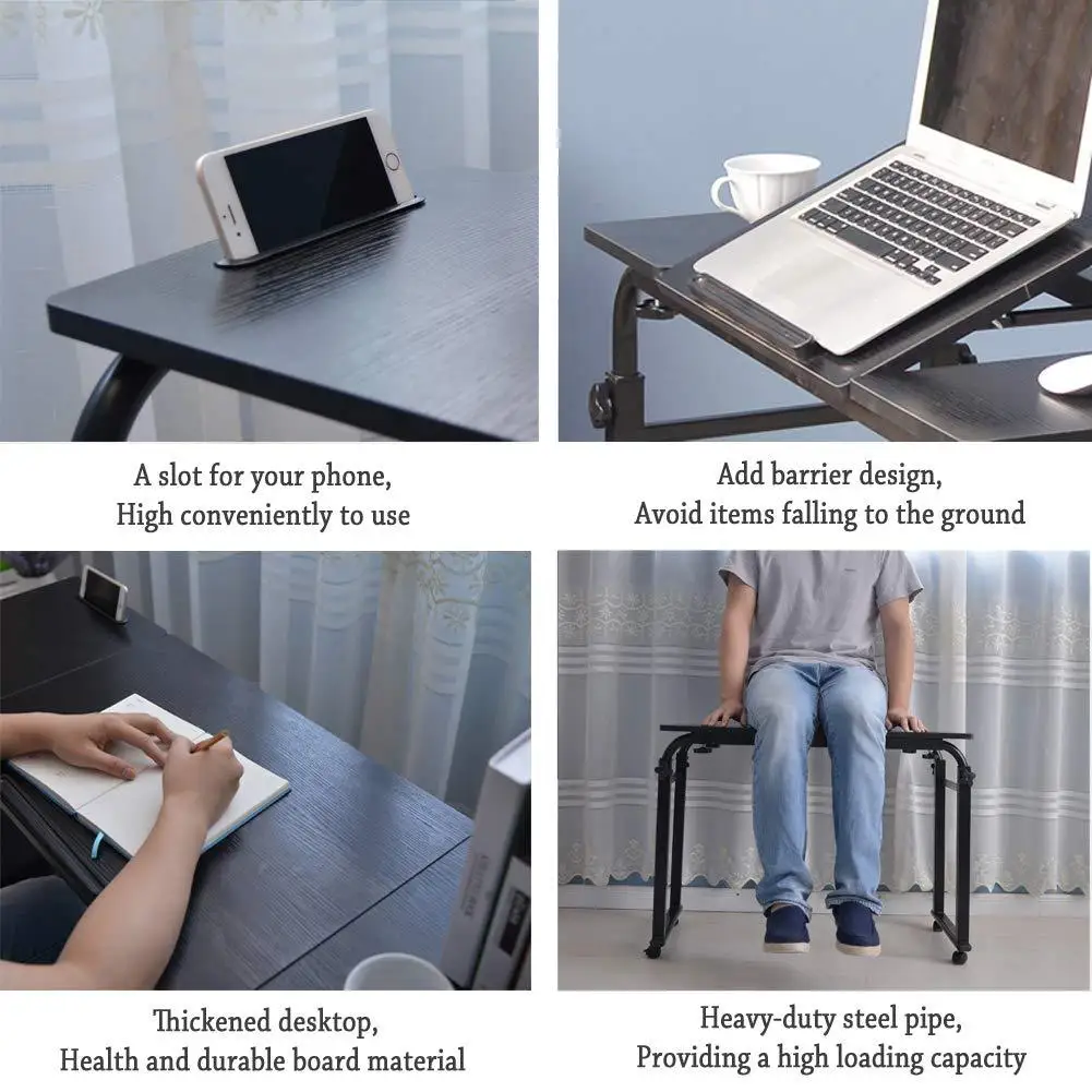 Bed Table, laptop cart table, adjustable width and height
