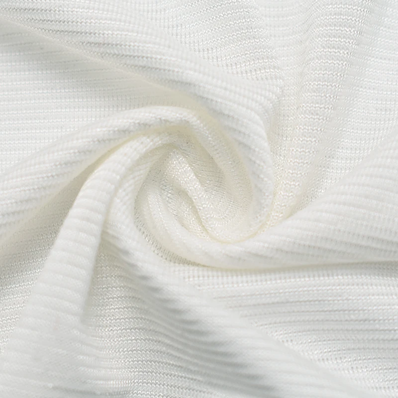 Slub style single hemp wrinkle polyester spandex knit Doris fabric for bottomed wear