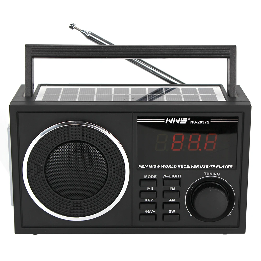 2021 portable wireless solar radio fm am sw 3 band radio two way torch light radio NS-2037S
