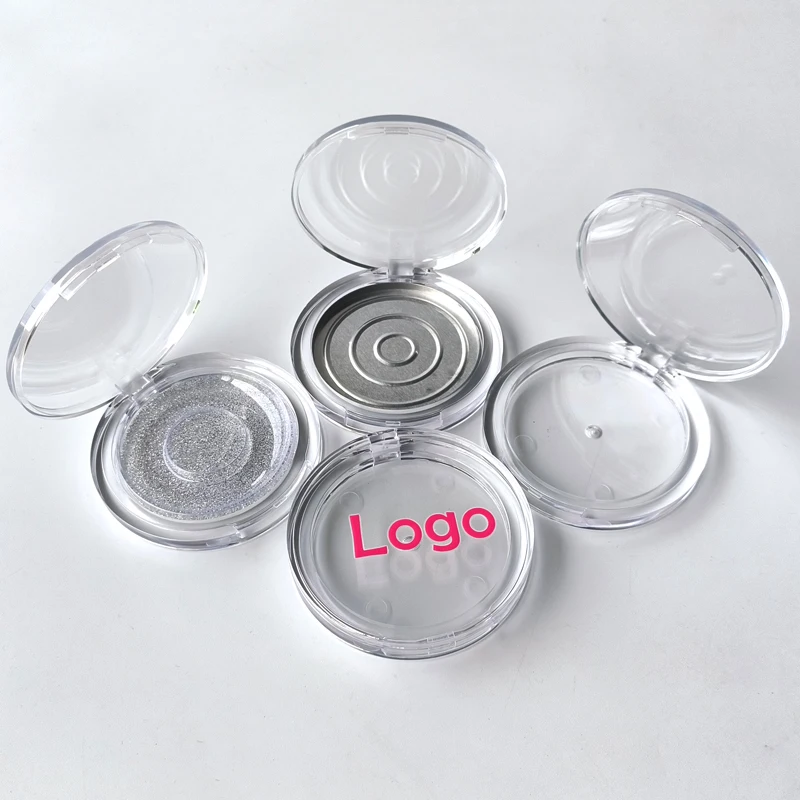 H015 Cosmetic packaging Spot clear 59mm thin round powder blush highlight contouring empty box plastic