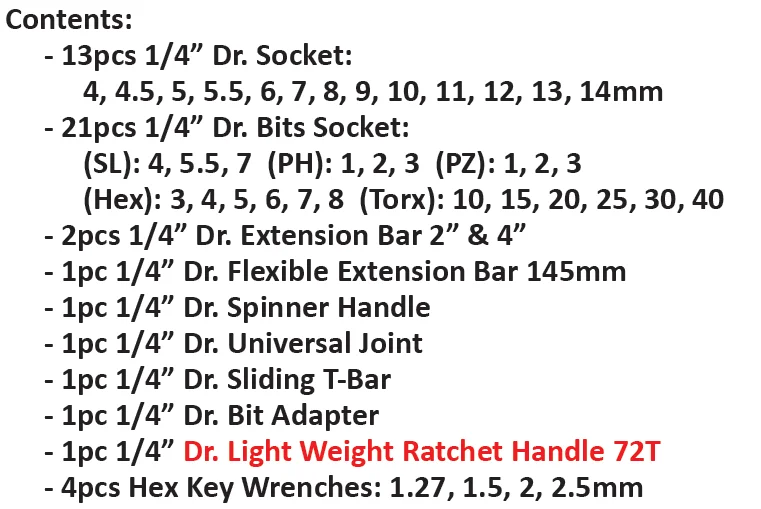 ATABU Hot Selling 46 PCS Socket Set Automotive Auto Repair Tool Set Complete Car Tool Set for Mechanics