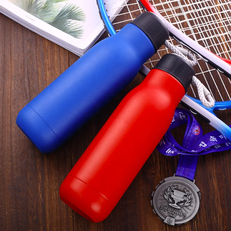 Leak-Proof & Spill Proof 18oz Double-Walled Vacuum Insulated Sports Flask Stainless Steel Water Bottle with Large Mouth Opening