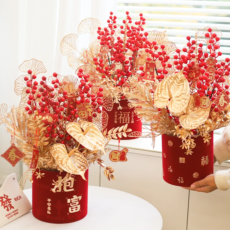 JAYWOOD Hot Quality Plastic New Year bucket Decorative bucket ornament