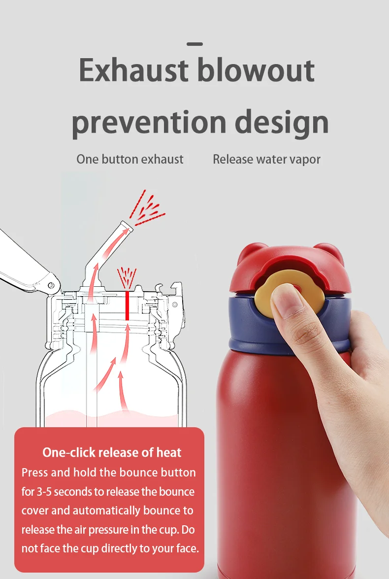 High Quality Double Wall 304 Stainless Steel for kids Insulated Portable Flask Thermos with Bag