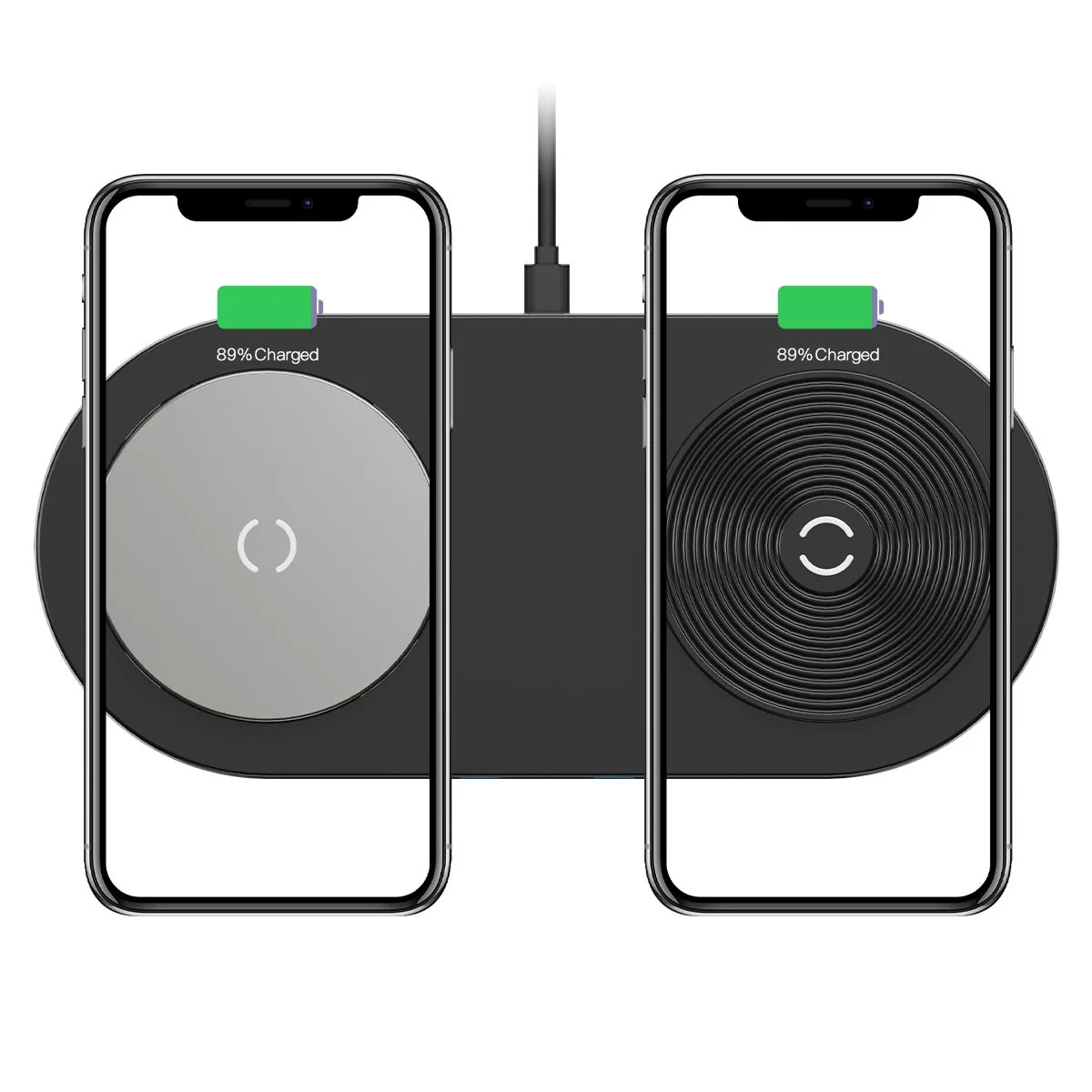 50% Discount 2 in 1 Qi 15W New Non Slip Travel Wireless Charging Pad Wireless Phone Charger Pad For Iphone Airpods Pro