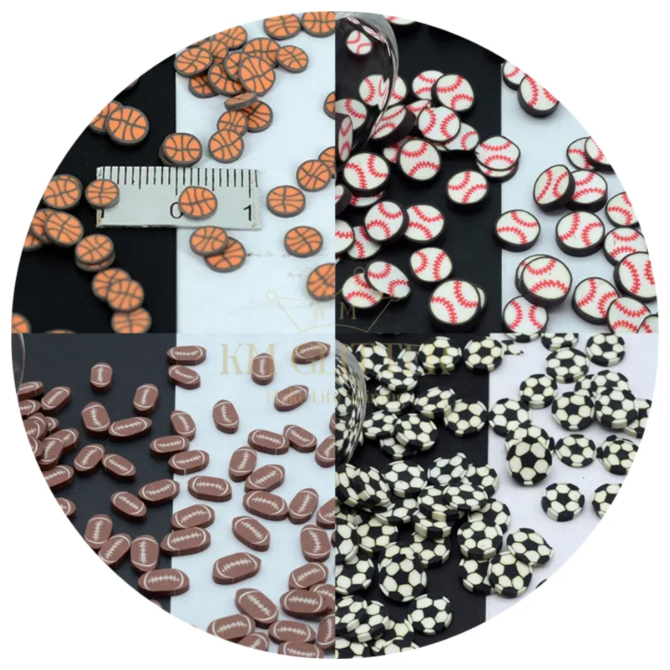 Wholesale Polymer Clay Slice Football Soccer Basketball Baseball for Nail Art DIY Decoration