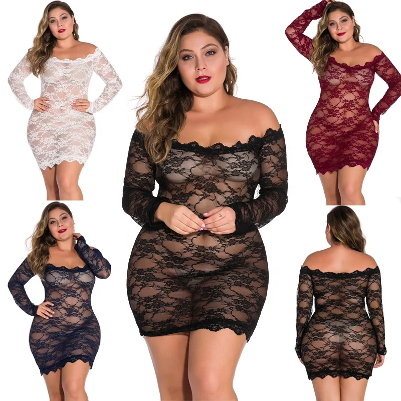 
Hot Sale Plus Size Lace Bodycon Valentines Day Women Dress Sexy Lingeries 