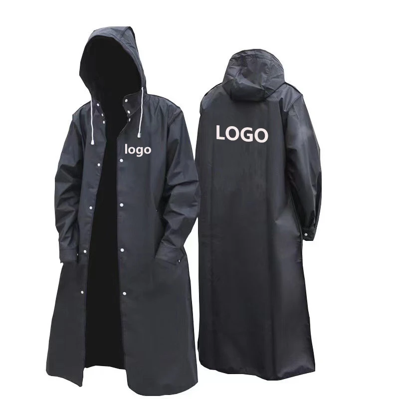 DD2716   Custom Logo Women Men Reusable Hooded Raincoat Waterproof Rain Cape Tourism Outdoor Rain Poncho Trench Coat Raincoats