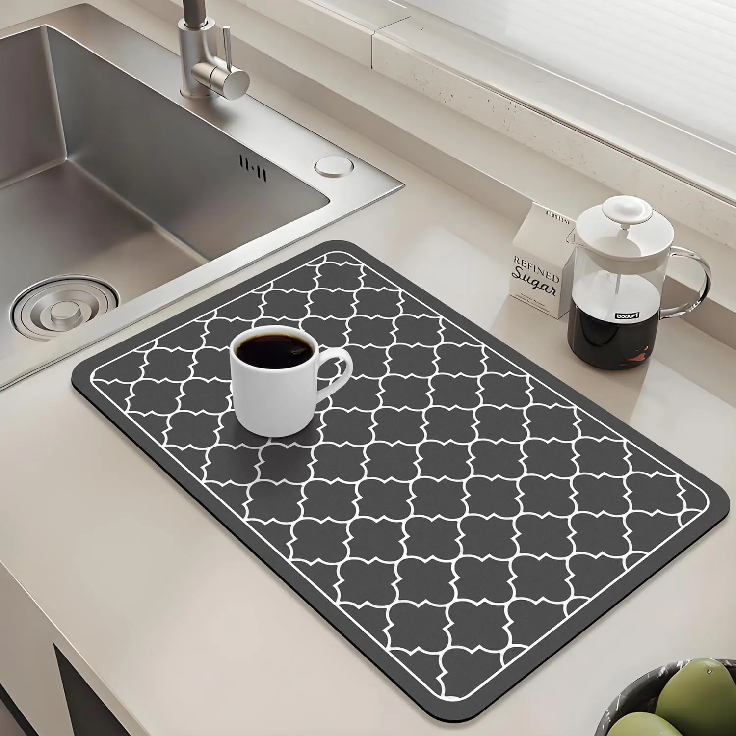 Dish Drying Mats for Kitchen Counter Coffee Bar Mat Self Dish Drying Pad Water Absorbent Dry Mats for Kitchen Dishes