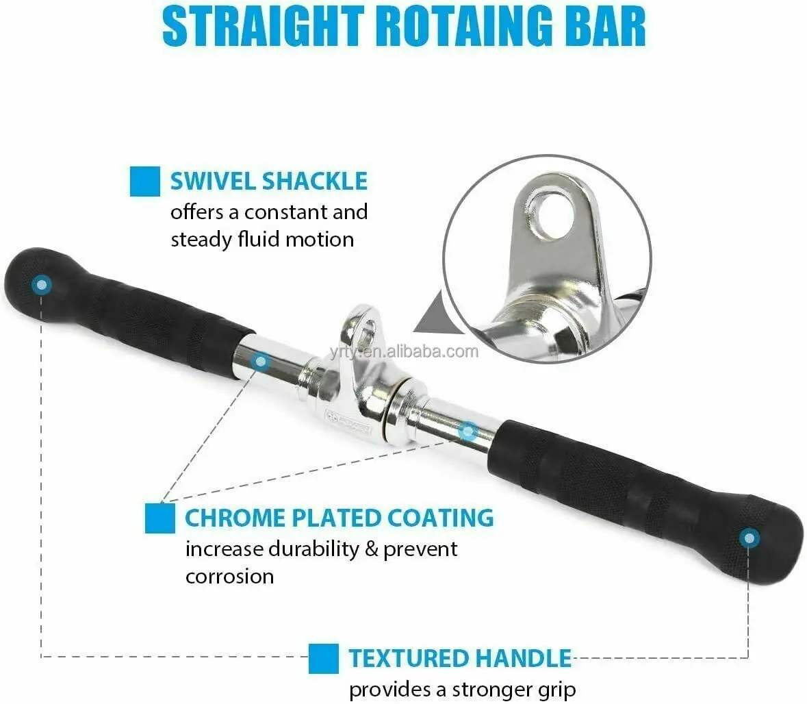 LAT Pull Down Bars Cable Machine Attachment V handle bar with rotation v-shaped bar