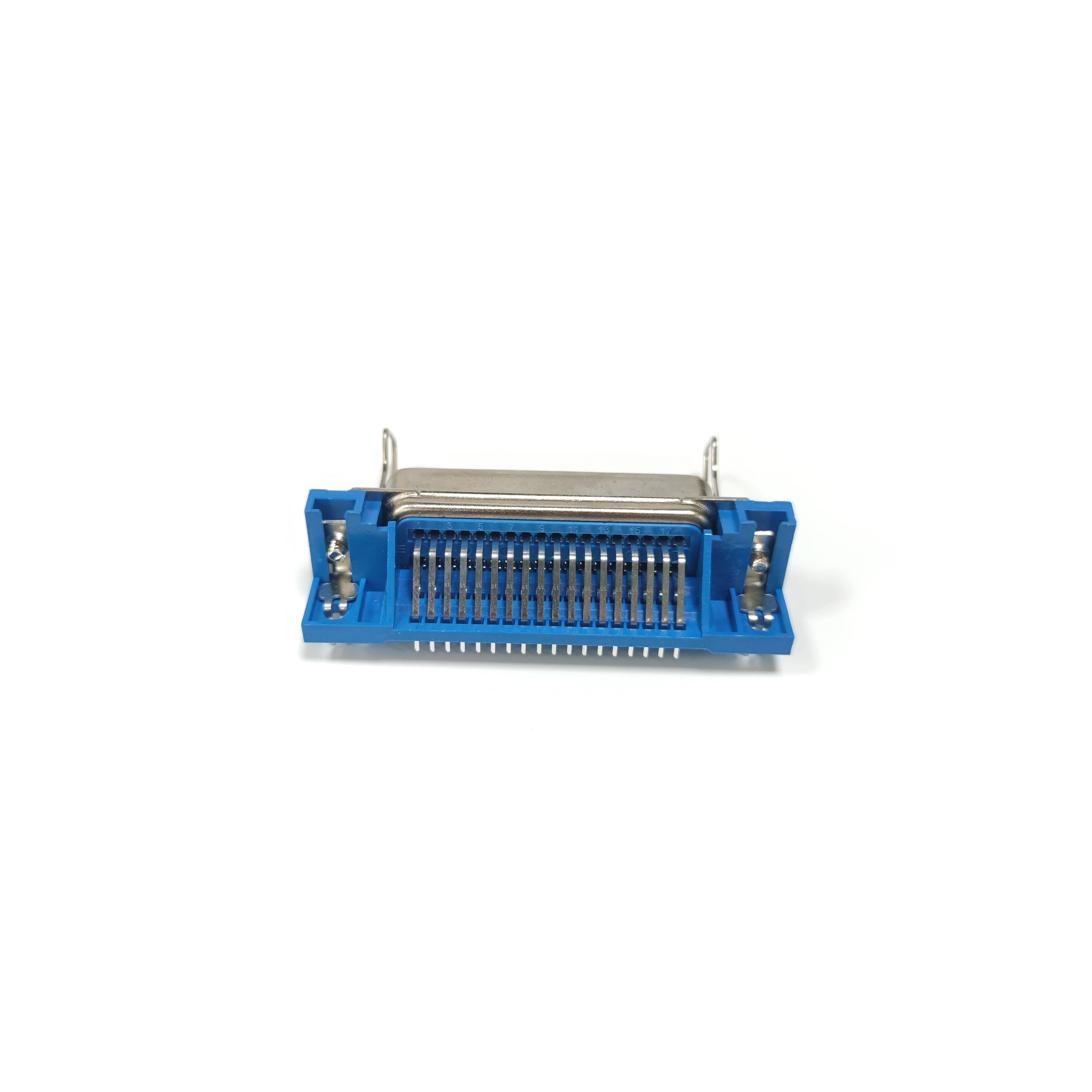 CN 36p female  seat riveting harpoon 90 degree plug-in board 57 series connector in blue