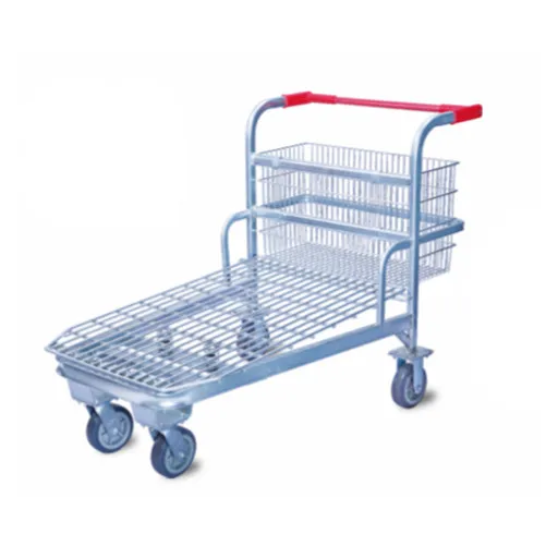 High quality metal hand trolley stainless steel platform trolley for goods transport