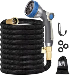 Customized 100FT Lightweight expandable Retractable Garden Hose with 3/4' brass fitting