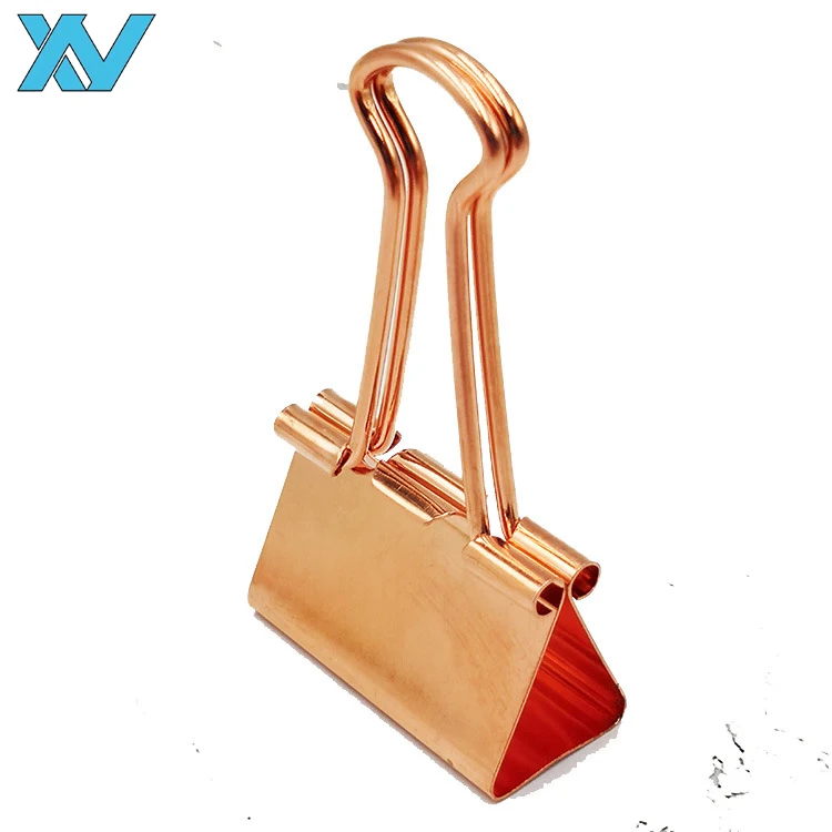 New high quality rose golden metal binding binder paper clip 19mm,25mm,32mm