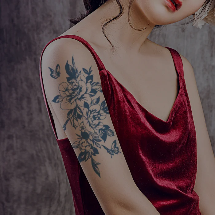 Discount Wholesale Party Supplies Waterproof Long Lasting Ink Temporary Body Makeup Half Arm Tattoo Sticker for Men Women