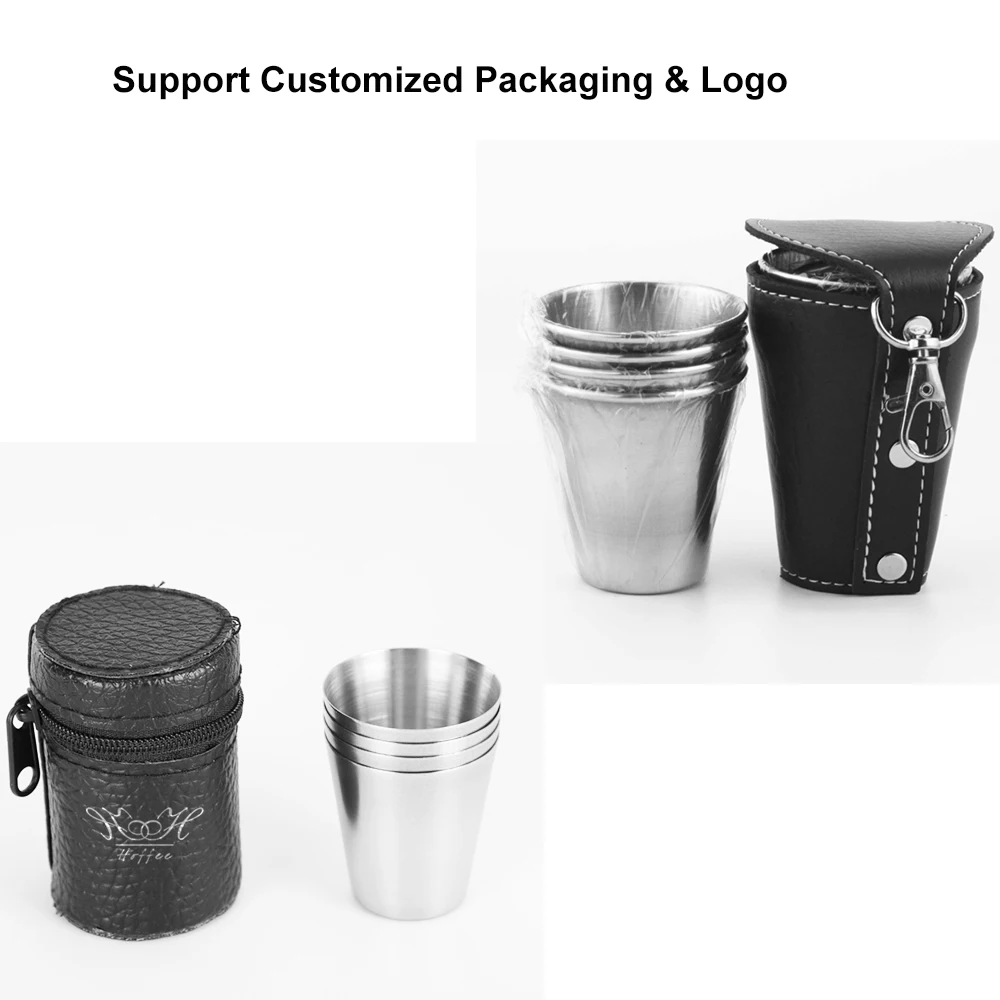 80ml Small Metal Wine Cup for Bar Party Cocktail Restaurant Barware Drinking Mug Mini Espresso Cups Stainless Steel Shot Glasses