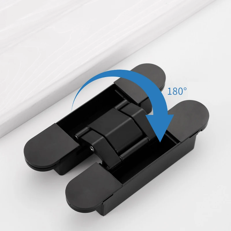 Zinc alloy Heavy Duty Bearing 80Kg Indoor 180 Degree Adjustable Invisible Concealed Hidden Wooden Door Hinges