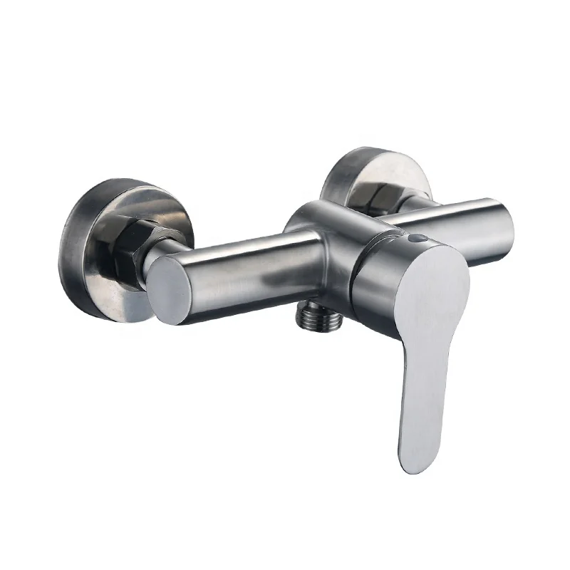 China Factory Design Sanitary Ware Shower Mixer Modern Brushed Stainless Steel 304 Ceramic Spool Bathtub Mixer Faucet