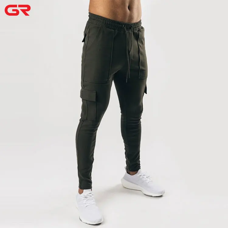 Hot Selling Men Stretch Cargo Pants Folded Seams Faux Pleats Slim Fit Breathable Jogger Pants With Pockets