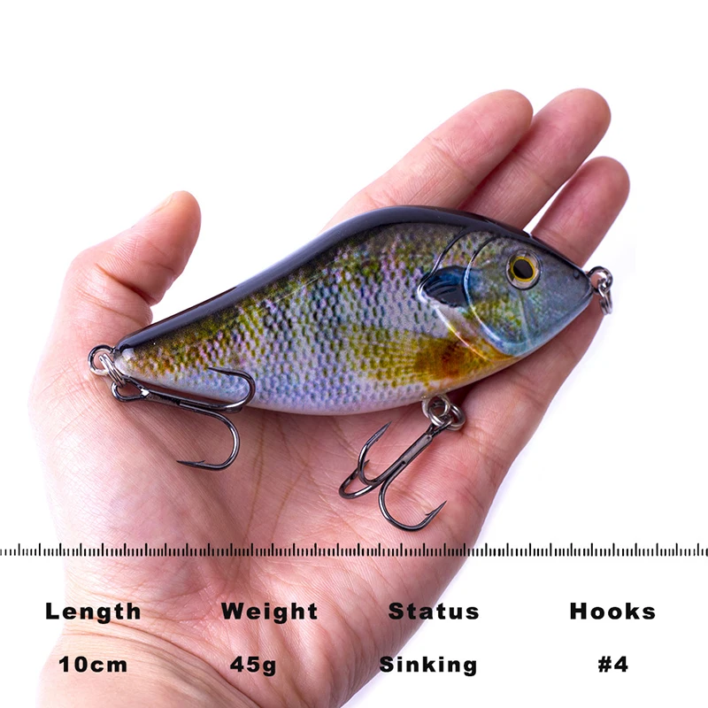 WEIHE 10cm 45g 15Colors Artificial Hard Fishing Lure Pike Bait Jerkbait Wobbler Fishing Lures