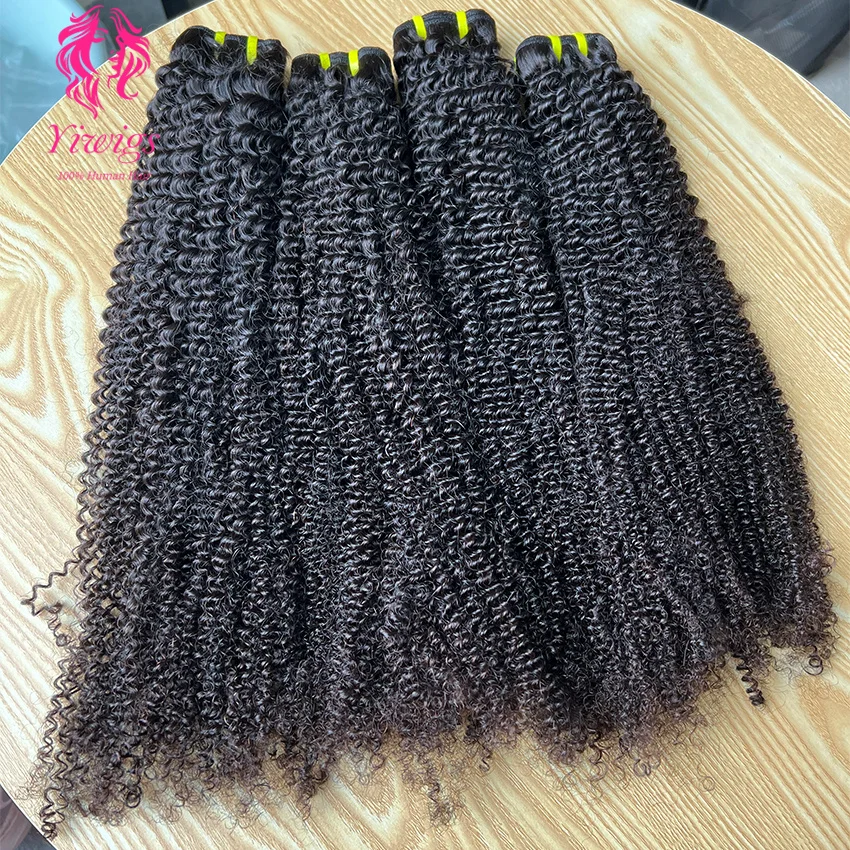 Mongolian Afro Kinky Curly Natural Human Hair Bundle Brazilian 100% Unprocessed Virgin Kinky Curly Hair Bundle Extension