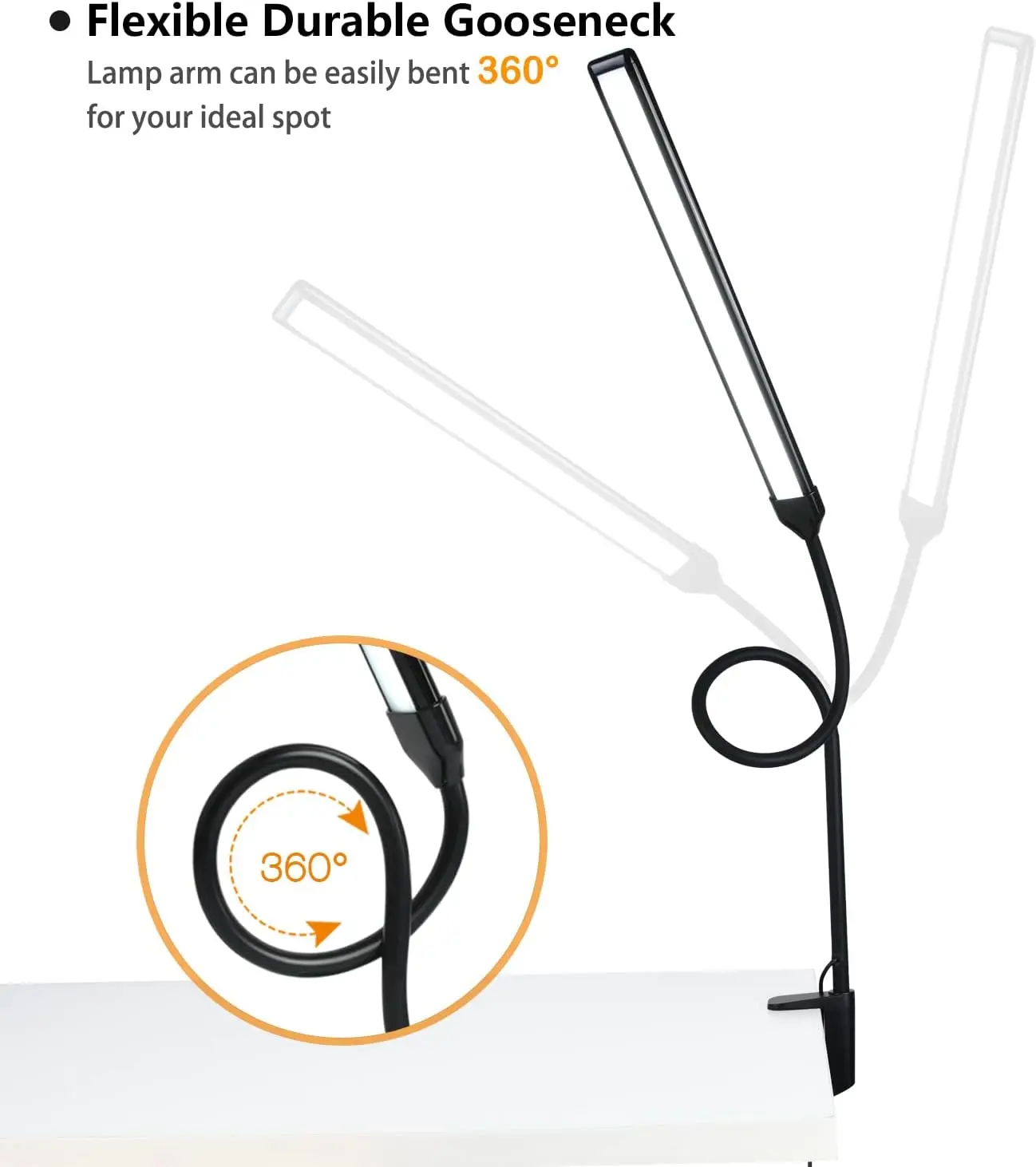 Modern Bedroom Daylight Flexible Multi Function Led Desk Light Lampada With A Easy Clip Night Reading Lamp Light For Book