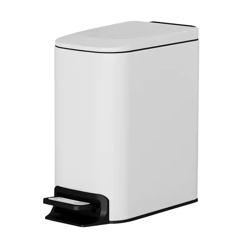 BX customize color 6L rectangular dustbin stainless steel pedal bin trash can waste bin dust bin for bathroom