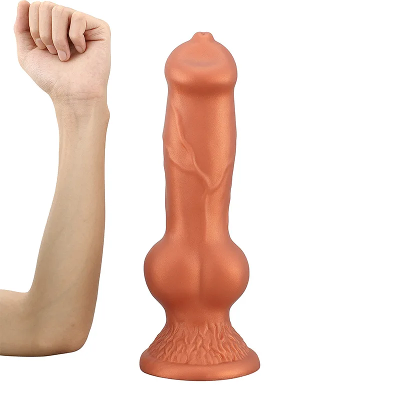 13 Inches Huge Silicone Knot Dog Dildo with Suction Cup Animal Monster Butt Plug Adult Toys for Men Women