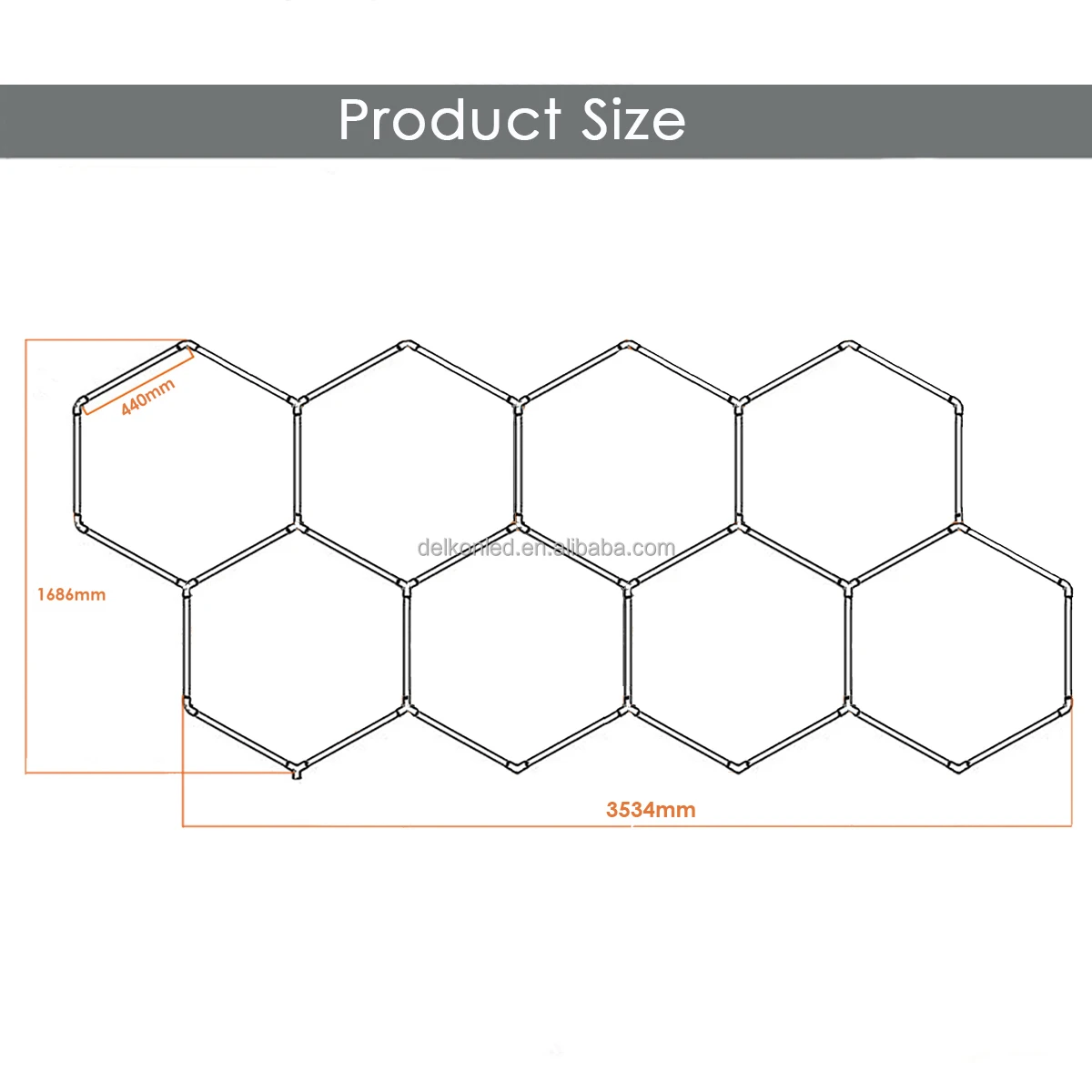 Delkon LED HEXAGON GARAGE LIGHTS HONEYCOMB FOR WORKSTATION DETAILING SHOWROOM OFFICE