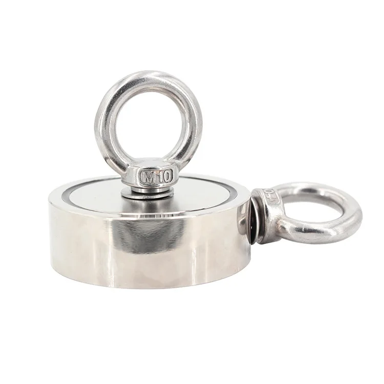Fishing Magnet With Eyebolt 650 kg/1500 lbs Diameter 120mm Rare Earth Neodymium Strong  With Durable 20M Orange Rope