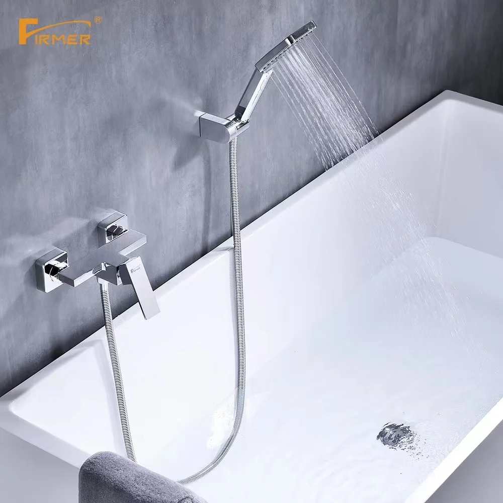 FIRMER New style high quality single lever brass square  bathtub faucet bath faucets  bathroom taps mixer shower set