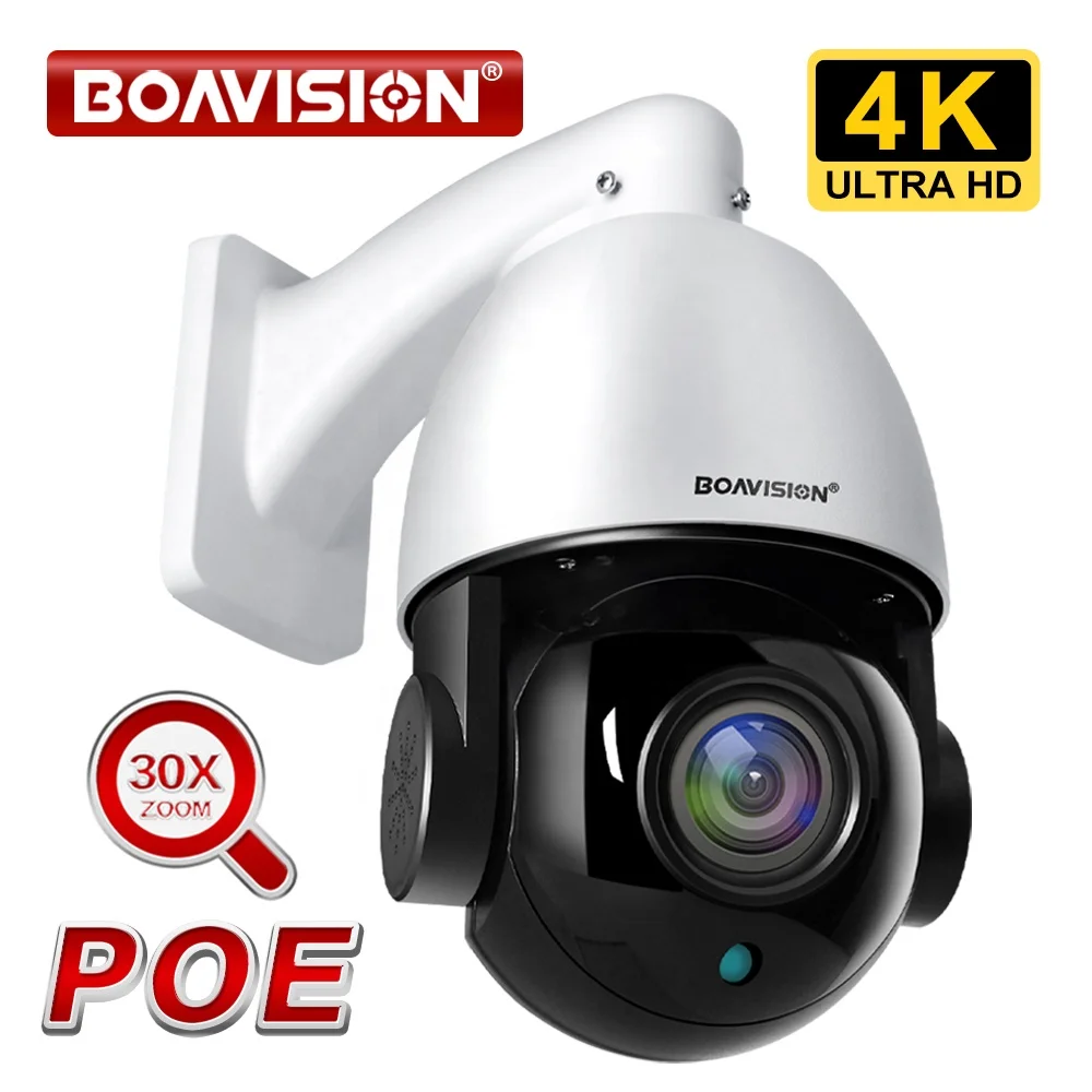 30X Zoom IP Camera 4K 8MP/5MP Outdoor PTZ POE 20X Zoom H.265 Dome Speed Night Vision IR 80M CCTV Camera HikV Protocol