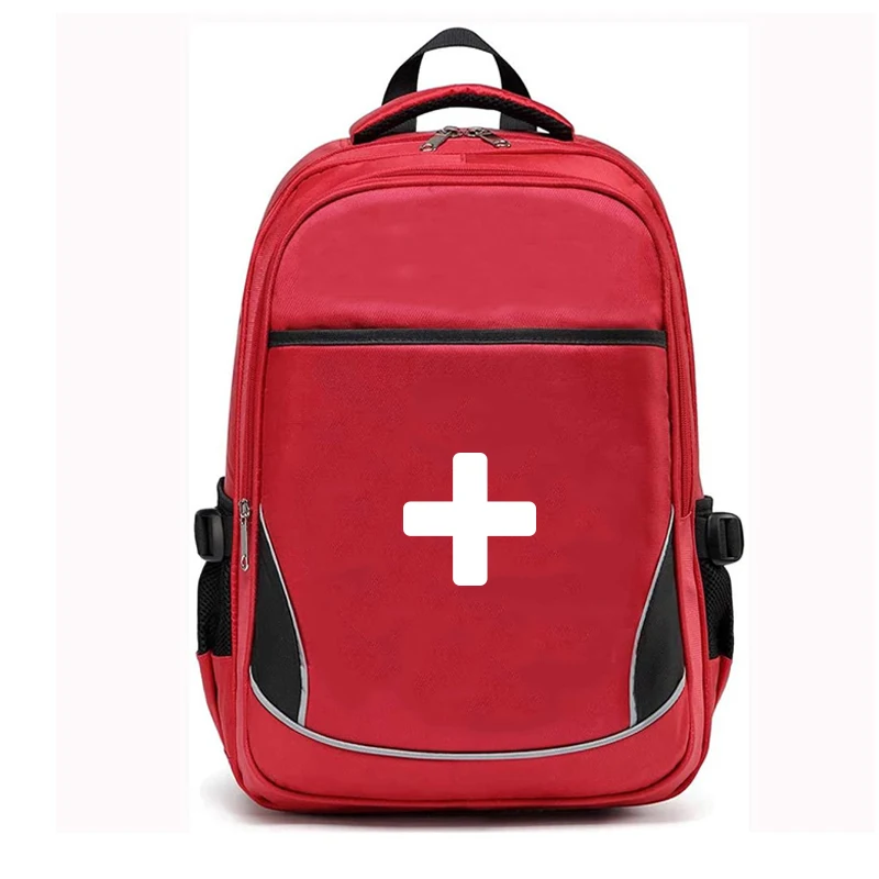 Custom First Aid Backpack Durable Red Empty First Aid Emergency Medical Bag