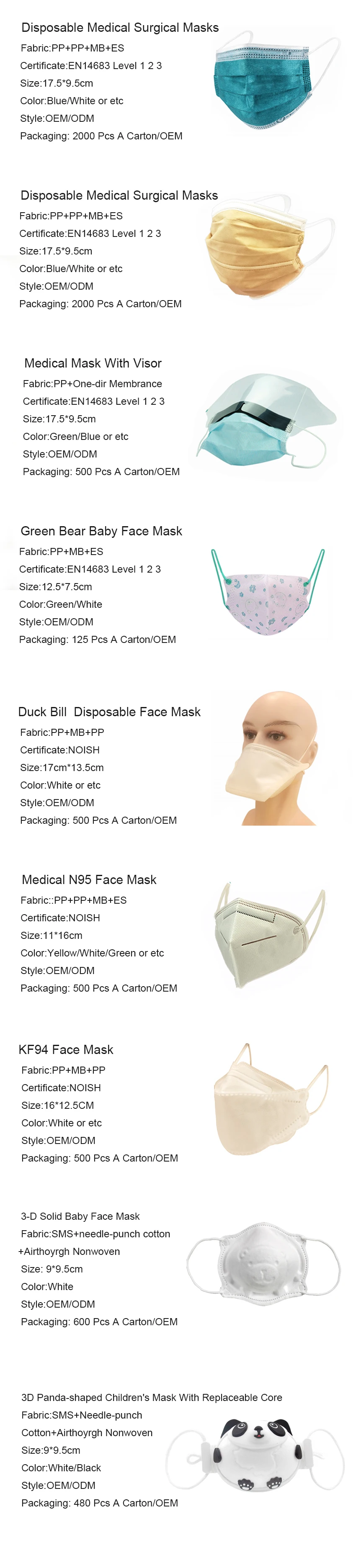 Guangzhou CE Custom logo Medical 3ply Disposable Face Mask Cute for Children
