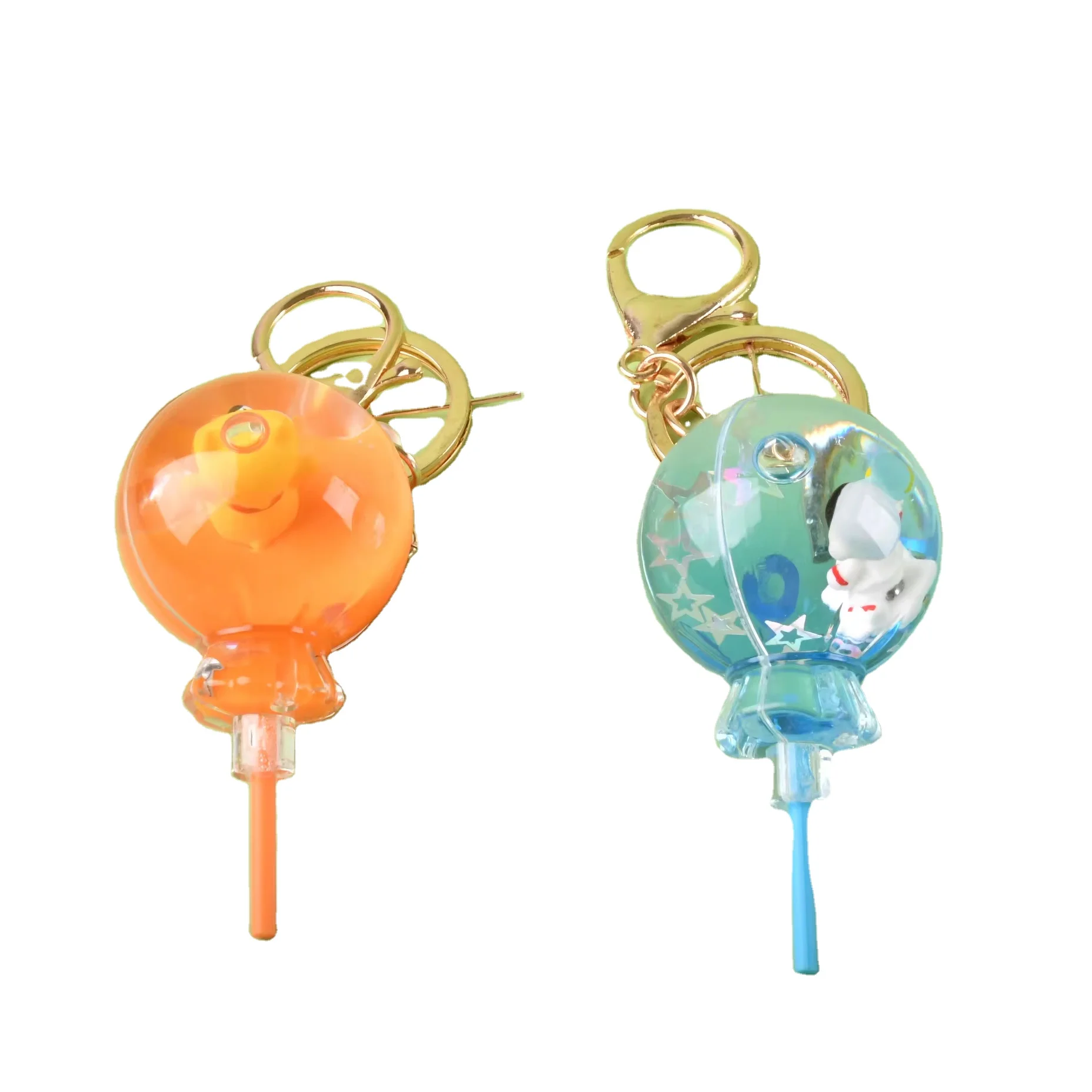 3D Cute Acrylic Keyring  Lollipop Shape Liquid Keychain Quicksand Floating Keychain