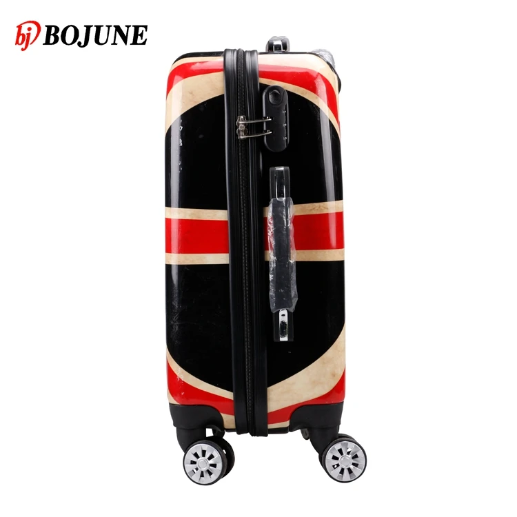 Flag pattern design suit case luggage travel luggage set with double zipper