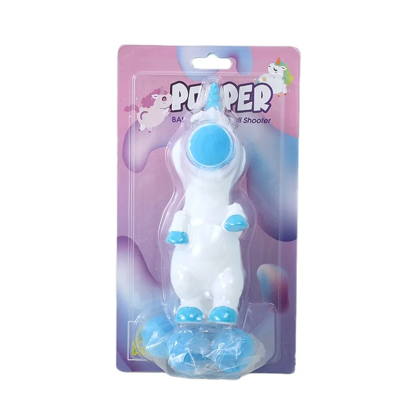 Manufacturers direct sales of the popular  white unicorn Squeeze Spit ball toys, squeeze catapult ball toys,