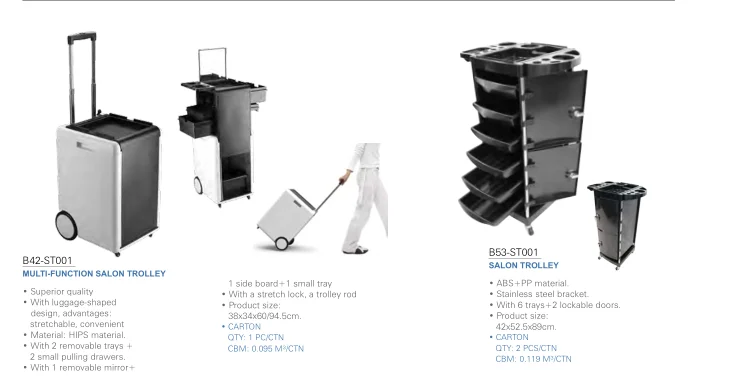 KIKI NEWGAIN  Rolling Trolley Cart Stand Beauty Instrument Tray Rolling Cart Beauty Salon Trolly with Wheel
