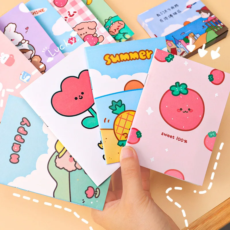 Random Pattern Korean Cheap Brochure Mini Pocket Notebook Cartoon Small book Cute Gift School Student Memo Diary Planner