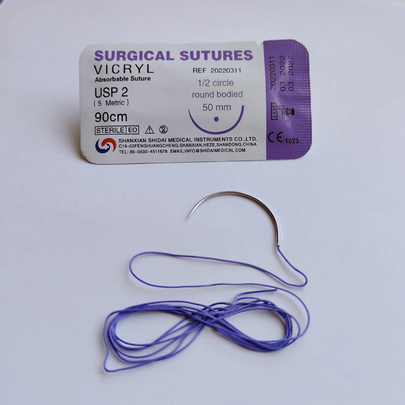 Manufacturer Medical Surgical Sutures Braided Sterile Absorbable  Vicryl Surgical Suture Material