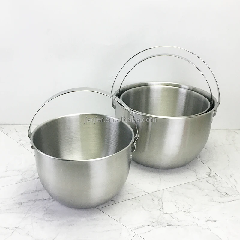 304Stainless steel handle lard basin plus high oil pot Large caliber kitchen storage tank