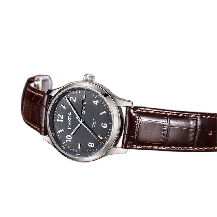 Mexda Custom Logo 10atm Water Resistant Watches Automatic Men Leather Watch Classic Orologio Relojes Hombre Montre Homme