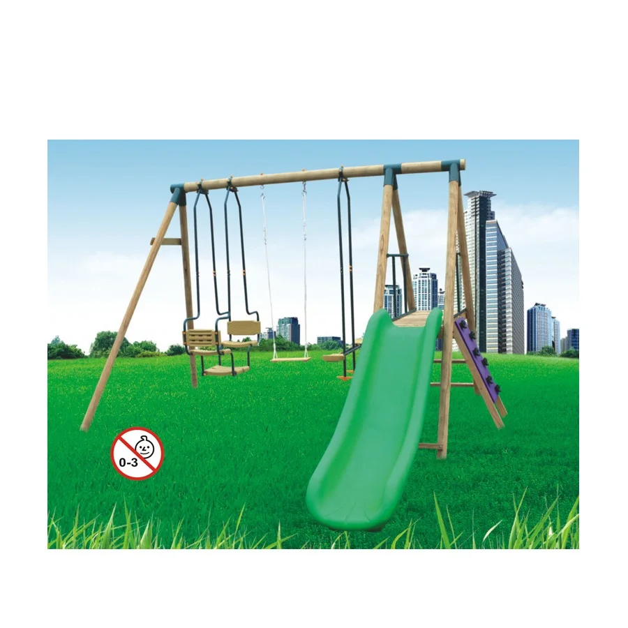 Factory direct wooden frame garden swing chair with 2 seats from china for wholesale