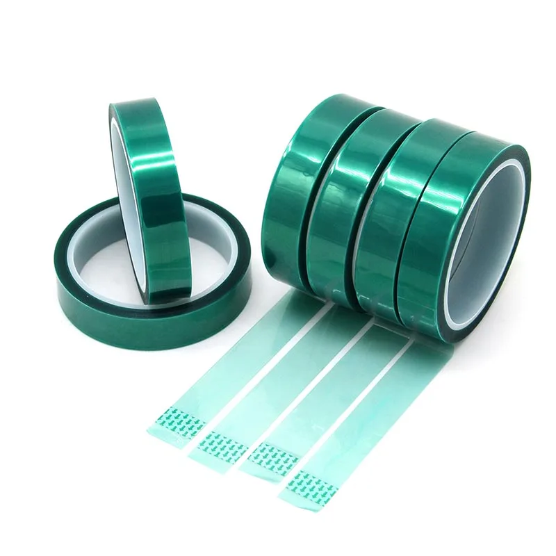 Painting and Fixing of Electronic Parts and Circuit Boards During Processing Green Polyester Film PET Silicone Adhesive Tape