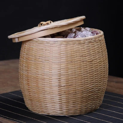 Bamboo trash can wholesale Household Trash Bin Bamboo woven storage bucket