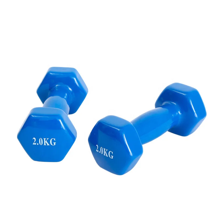 WEMAX Hexagonal Ladies Cast Iron Color Small Dumbbell Rubber Encapsulated Fitness Thin Arm Rubber Dip Plastic Dumbbell