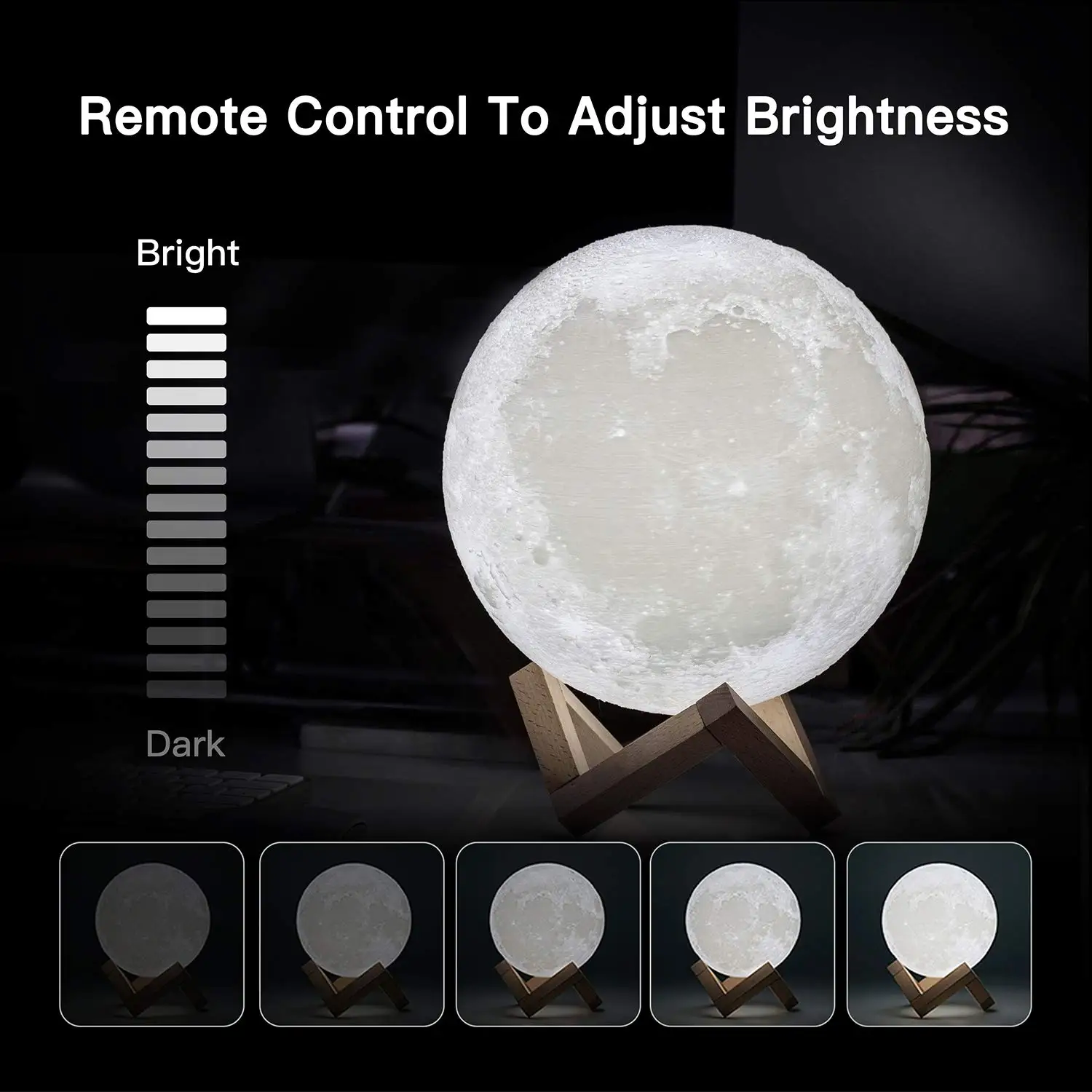 16 Colors 3D Moon lamp LED Night Light 20cm USB Rechargeable Touch Moon Light Customised Multifunction Star Moon Lamp