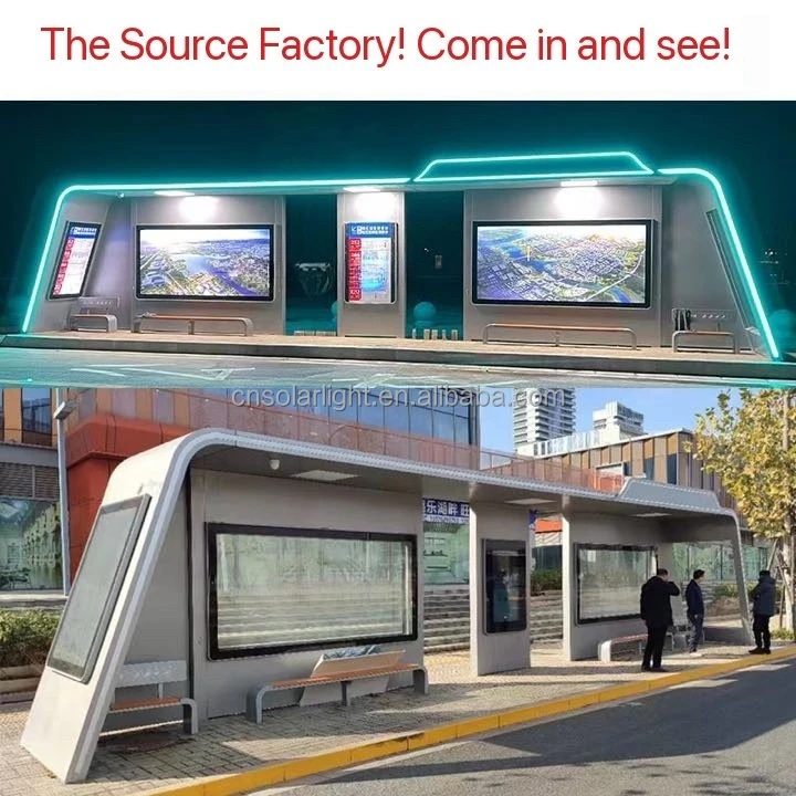 Intelligent Street Furniture Bus Stop Shelter Prices Smart Bus Station with Lcd Digital screen